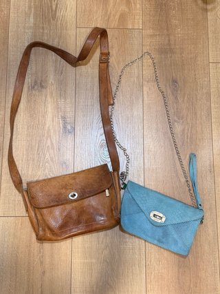 Lote 4 bolsos cuero auténtico vintage