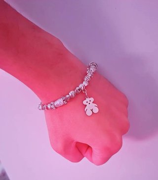 Pulsera plata oso