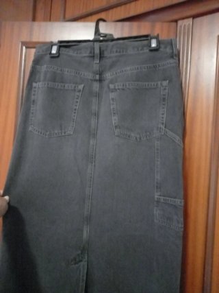 Falda larga vaquera negra COS Talla M