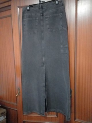 Falda larga vaquera negra COS Talla M
