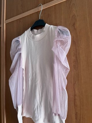 Top tul mangas abullonadas talla única
