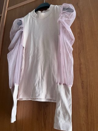 Top tul mangas abullonadas talla única