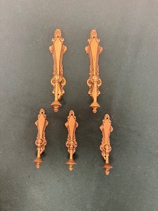 Juego 5 tiradores vintage ornamentales