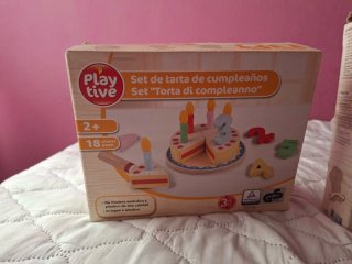 Playtive Set Tarta Cumpleaños Madera 18 Piezas