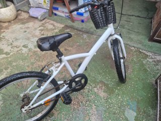 Bicicleta blanca con cesta