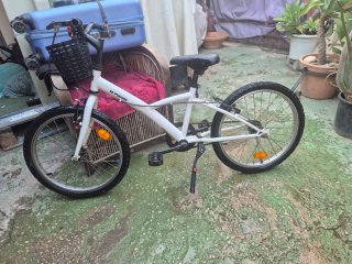Bicicleta blanca con cesta