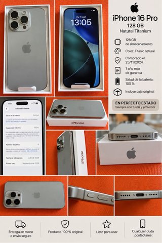 iPhone 16 Pro Natural Titanium
