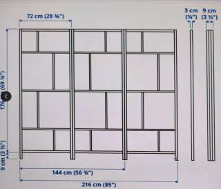 Biombo Separador de Ambientes 1,85m x 3x72cm