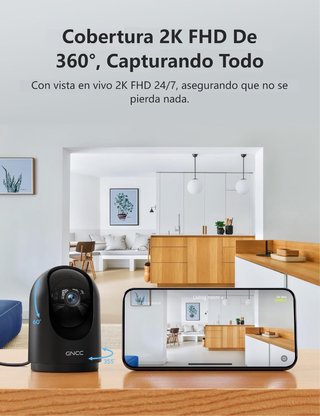 NUEVO! Cámara Vigilancia WiFi Interior 2K 3MP