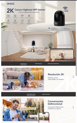 NUEVO! Cámara Vigilancia WiFi Interior 2K 3MP
