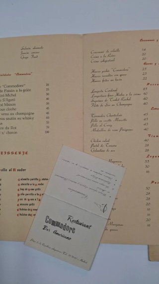 Commodore Carta Menú Años 50