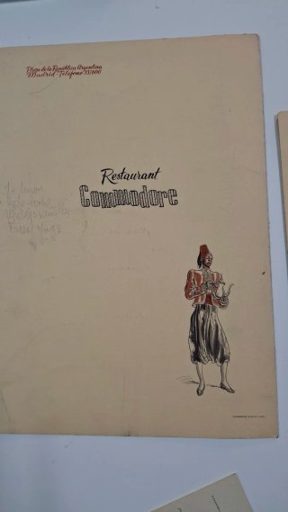 Commodore Carta Menú Años 50