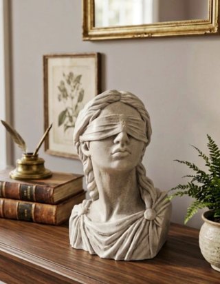 Busto Statua Dama Dea Giustizia & Fortuna Bendata