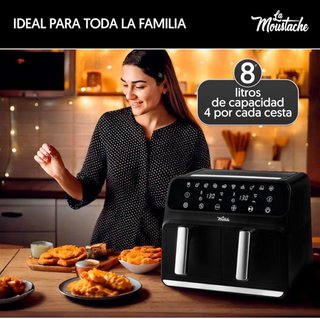Freidora Aire Doble Compartimento La Moustache