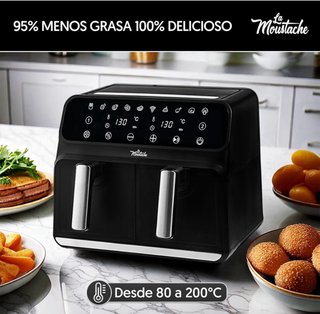 Freidora Aire Doble Compartimento La Moustache