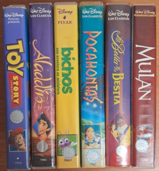Lote 6 Películas Disney VHS (Español)