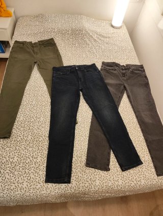 Pantalón tejano verde hombre T44