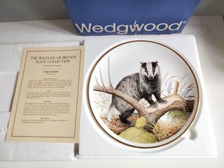 Piatto Badger. Porcellana inglese Wedgwood.