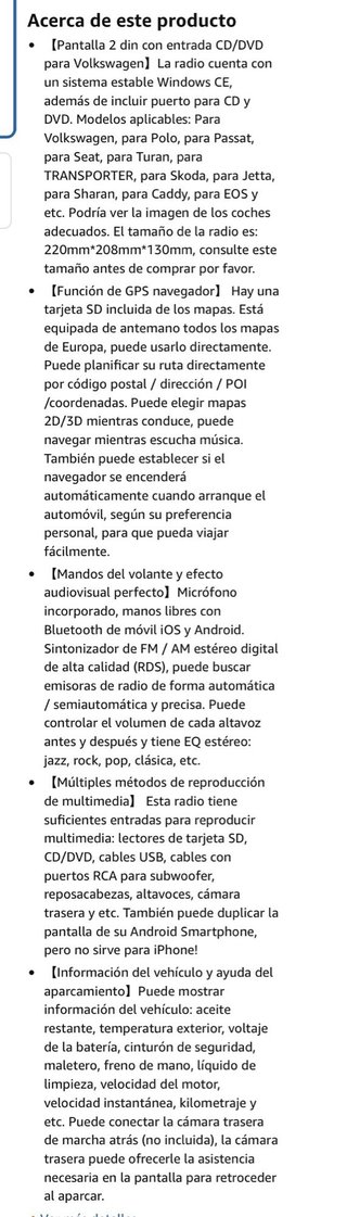 NUEVO! (100€) Radio Coche con Entrada CD DVD 7”