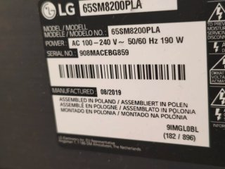 LG 65 4K NanoCell TV SM8200PLA