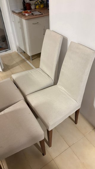 Juego de 4 sillas de comedor beige
