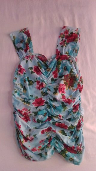 Top mujer tirantes estampado floral drapeado