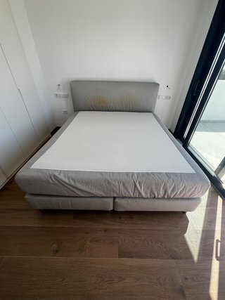 Cama Boxspring 180x200 Gris + Colchón
