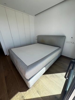 Cama Boxspring 180x200 Gris + Colchón