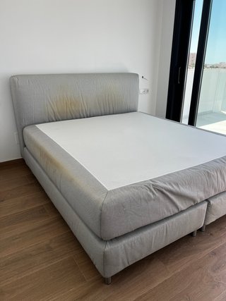 Cama Boxspring 180x200 Gris + Colchón