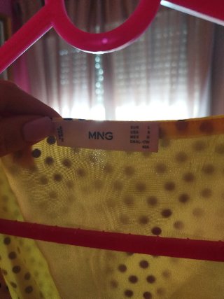 Vestido Mango Amarillo Lunares