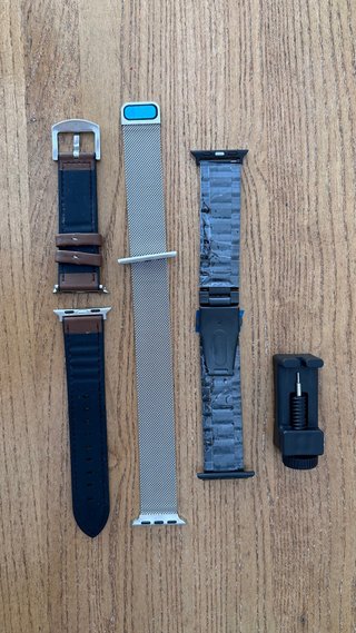 Correas Apple Watch 38-40-41mm Marrón/Plata/Negro