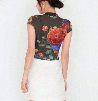 Top cuello mao nuevo fiesta vintage oriental chino