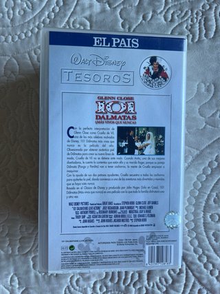 Película VHS Disney 101 Dálmatas Tesoros