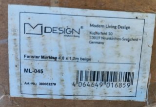 Toldo para ventana M DESIGN 4,0 x 1,2m
