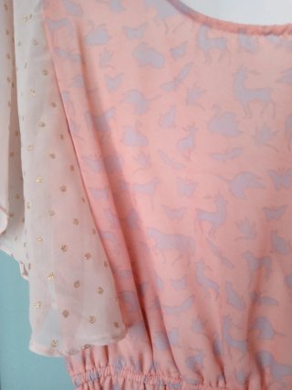 Vestido rosa estampado animales
