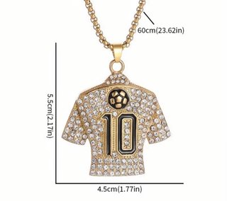 Collar Camiseta Fútbol 10 Oro/Plata