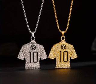 Collar Camiseta Fútbol 10 Oro/Plata