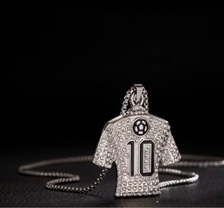 Collar Camiseta Fútbol 10 Oro/Plata