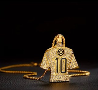 Collar Camiseta Fútbol 10 Oro/Plata