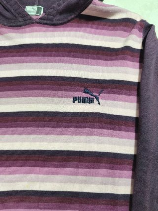 Camisola Puma Listrada Roxo e Rosa