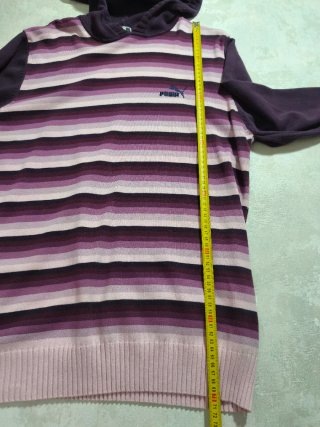 Camisola Puma Listrada Roxo e Rosa