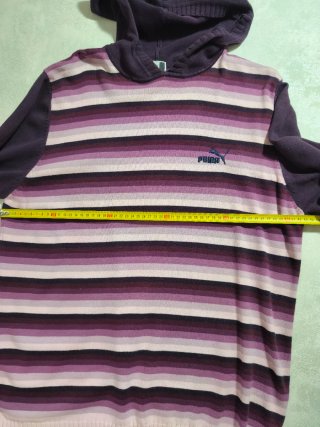 Camisola Puma Listrada Roxo e Rosa