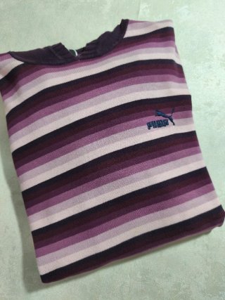 Camisola Puma Listrada Roxo e Rosa
