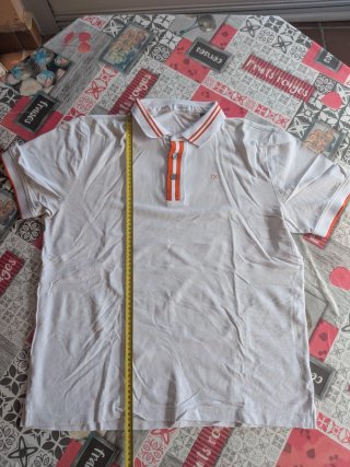 Polo Calvin Klein Golf Talla L Blanco/Naranja