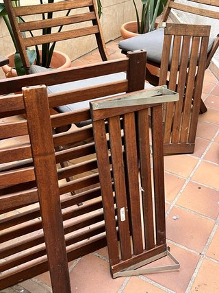 2 Sillas Plegables Madera + Cojines + accesorios