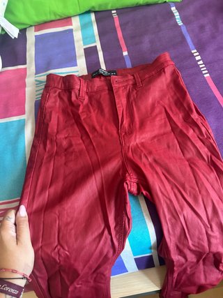 Pantalones de cuero rojo Talla M