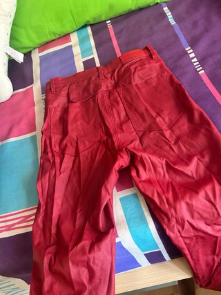 Pantalones de cuero rojo Talla M