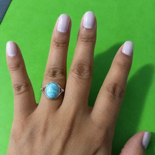 Anillo Plata Piedra Natural Azul
