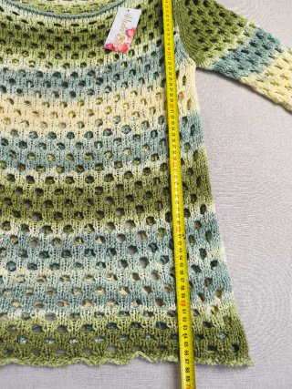 Camisola Moda Fil malha aberta verde e amarela