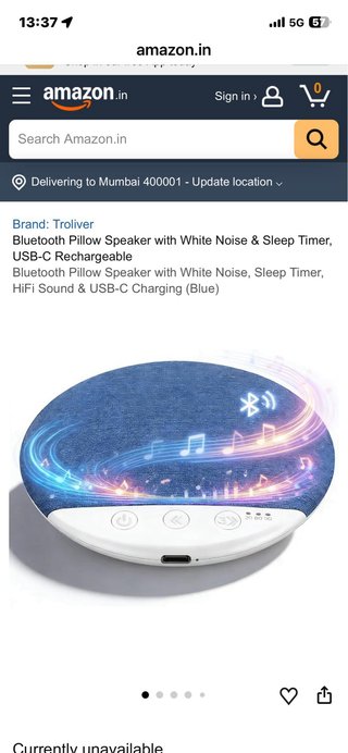 Altavoz Almohada Troliver Bluetooth Ruido Blanco